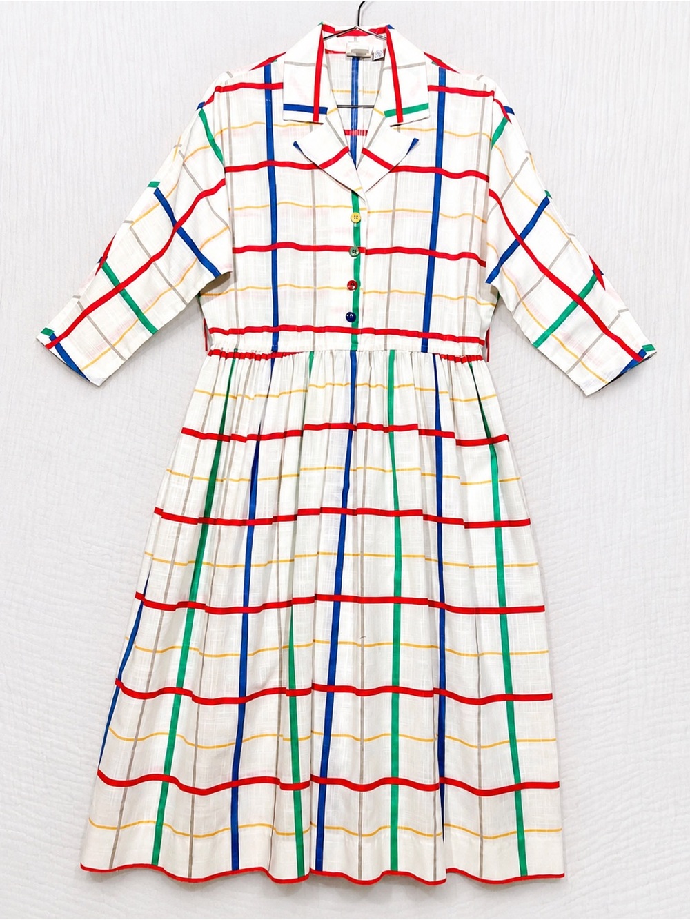 🇺🇸 Applause II | by Marge Kane | Colorful Plaid Dress | Vntg 80’s | M - Picture 2 of 6